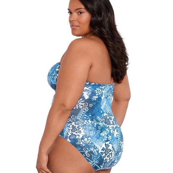 Lauren Ralph Lauren Plus Size Bandeau Halter One-Piece Swimsuit - Size 16 - Picture 4 of 5